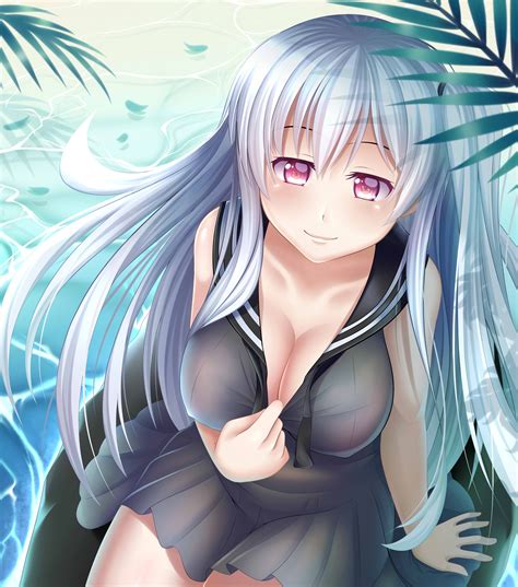 Fondos de pantalla ilustración pelo largo Anime Chicas anime agua
