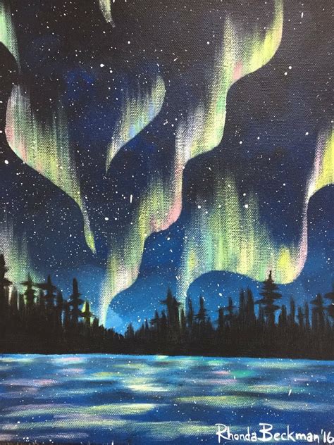 Northern Lights Acrylic Painting The Clever Corvid Art And Art