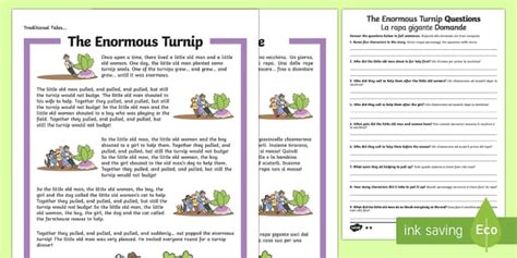 The Enormous Turnip Differentiated Reading Comprehension Activity