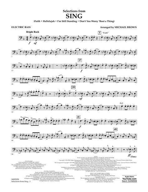 Michael Brown Selections From Sing Electric Bass Sheet Music Pdf