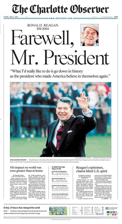 ‘goodbye Gipper How Us Newspapers Covered The Death Of Ronald