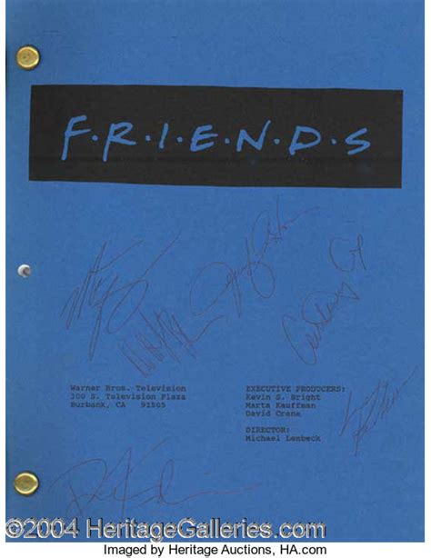 Friends Cast Signed Script Autographs Lot 332 Heritage Auctions