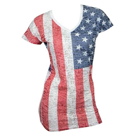 Patriotic Usa Womens American Flag Tee Shirt