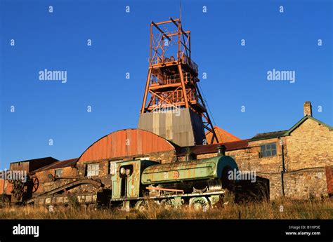 Low Angle View Of An Old Pit Mining Structure Big Pit National Coal