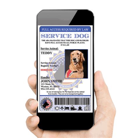 Registered Service Dog Ada Id Card Official Id For Your Service Dog