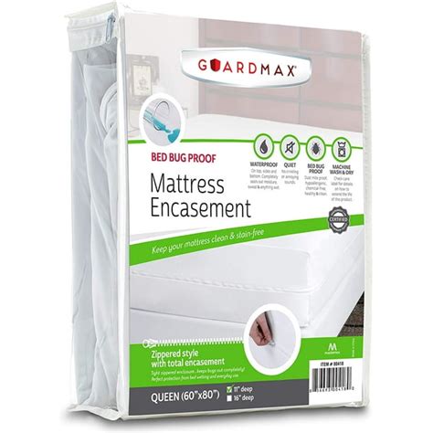 Guardmax Bed Bug Mattress Protector Cover Zippered Waterproof Encasement Queen