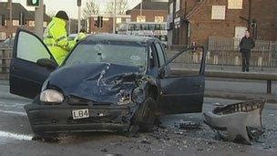 Three Hurt In A Crash After Police Chase In Leeds Bbc News