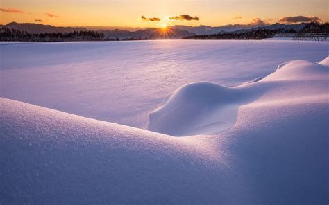 Wallpaper Winter Dawn Snow Mountains Sunrise 1920x1200 Hd Picture