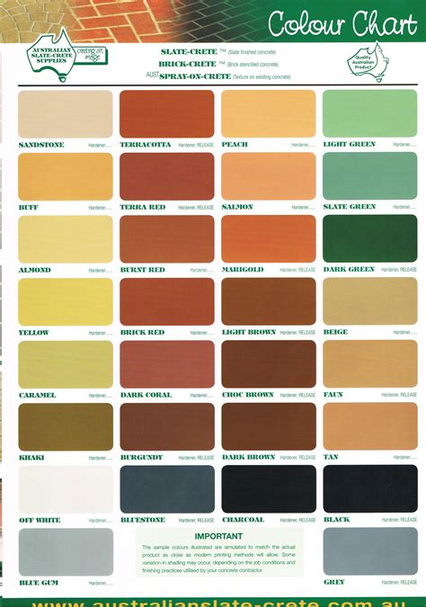 Dufferin Concrete Colour Chart