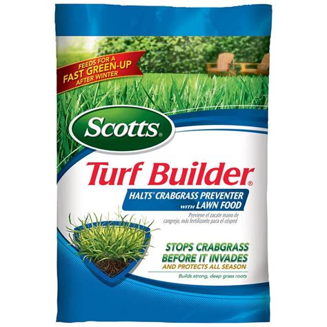 Not for use on dichondra or bentgrass lawns. Scotts Turf Builder 40.5 lb. 15,000 sq. ft. Crabgrass ...