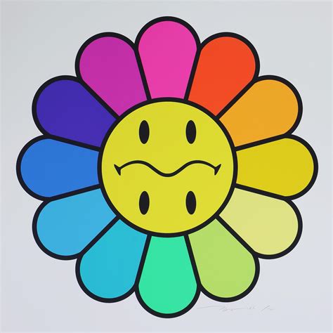 Takashi Murakami Rainbow Smiley For Sale At 1stdibs Rainbow Flower