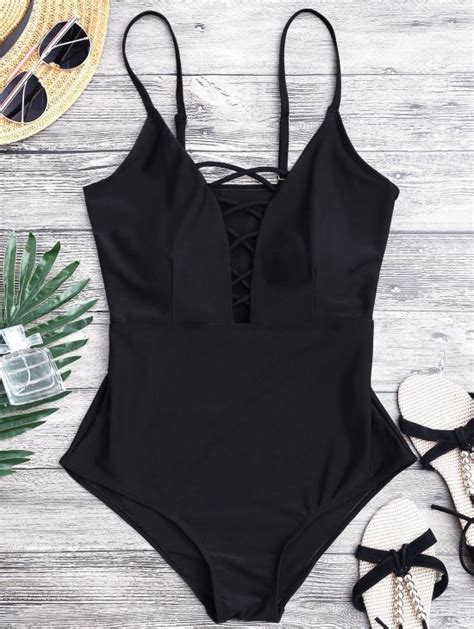 Crisscross Plunge One Piece Swimsuit