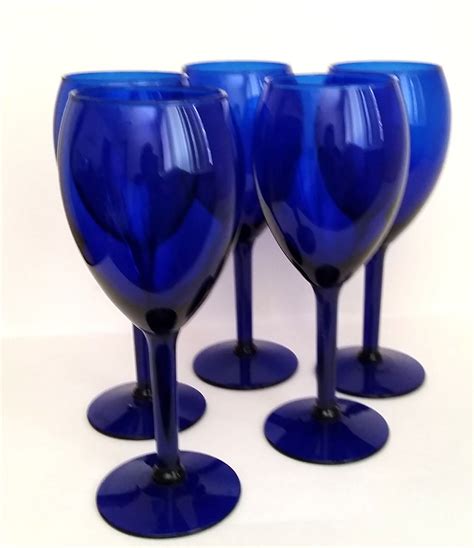 Cobalt Blue Stemware Glasses S 5 Blue Stemware Cobalt Blue Wine Glasses Cobalt Glass