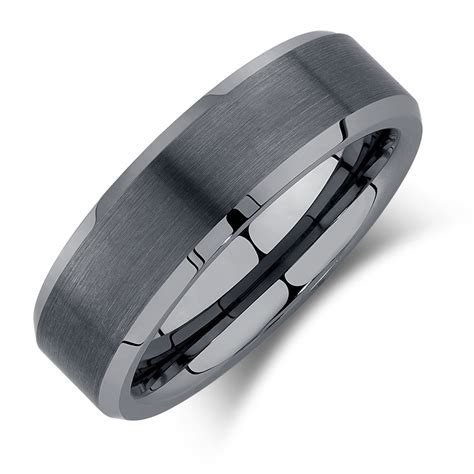 There are hundreds of styles to choose from in gold, platinum, silver, cobalt chrome, palladium, stainless steel, titanium and tungsten. 7mm Men's Ring in Gray Tungsten