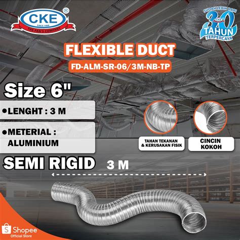Jual Aluminium Selang Flexible Ducting Semi Rigid 6 Inch 15 Cm 3