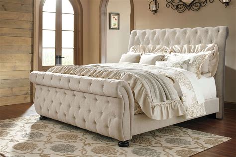 Willenburg Linen Tufted Bed By Ashley Furniture Beds
