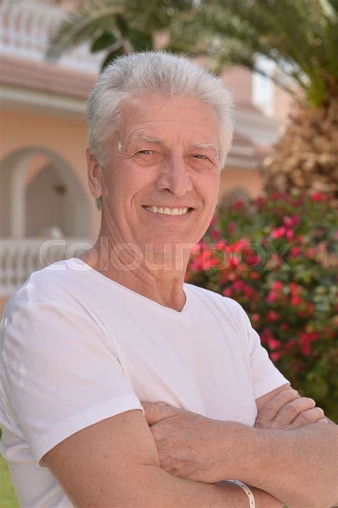Smiling Elderly Man Stock Image Colourbox