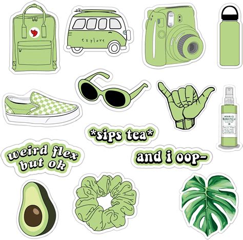 Green Aesthetic Stickers En Pegatinas Imprimibles Pegatinas