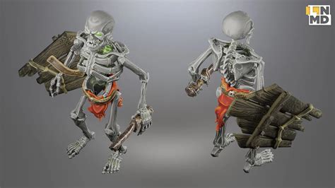 Low Poly Game Ready Skeleton Character Flippednormals