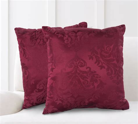 Mainstays Damask Jacquard Decorative Throw Pillow Set 2pk Burgundy