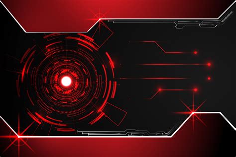 Abstract Technology Background Concept Circle Circuit Digital Metal Red