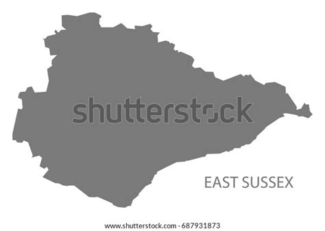 East Sussex County Map England Uk Stock Vector Royalty Free