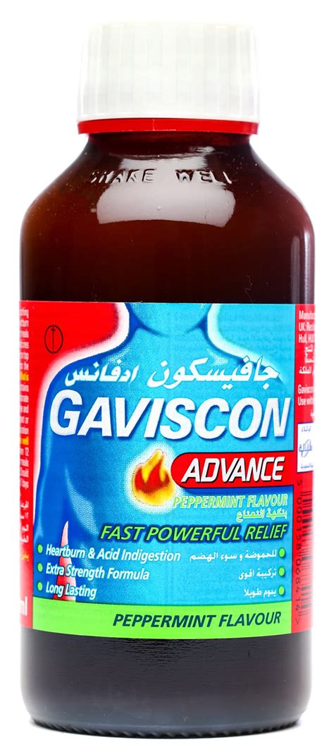 Uses, indications, side effects, dosage. Gaviscon Advance Peppermint Suspension 300 ml