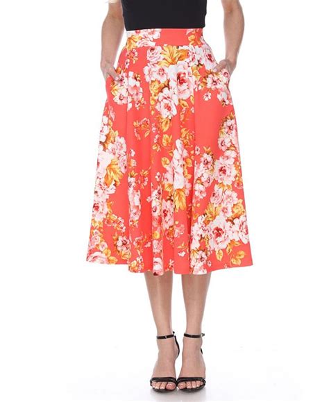 White Mark Floral Flared Midi Skirt And Reviews Skirts Women Macys