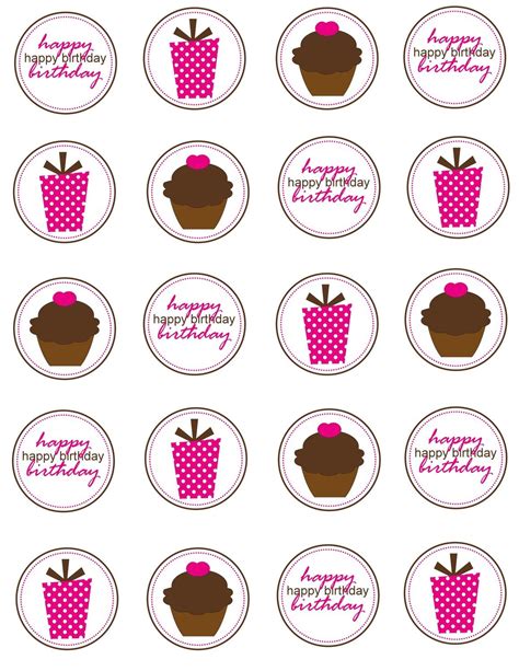 Printable Cupcake Toppers Birthday By Simplysweetpartyshop Printable
