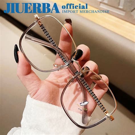 jiuerba fashion graded anti radiation eye glasses for women and men trend square metal frame