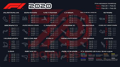 F1 calendar starts again this weekend, as the formula one season gets underway for the 2021 campaign. F1 2020 Anniversary Calendar, multiple timezones : formula1