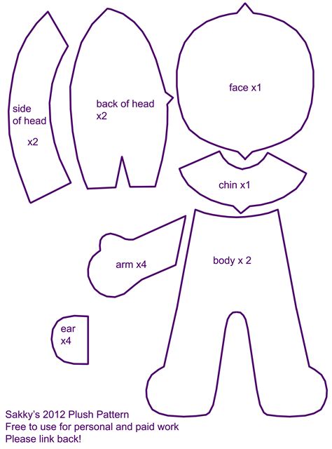 2012 Plush Pattern Free By Sakkysa On Deviantart Plush Pattern Doll Patterns Free Plushie