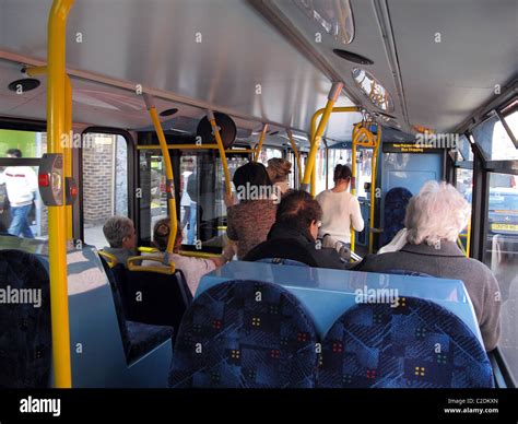 Interior Of A London Bus Stock Photo Alamy