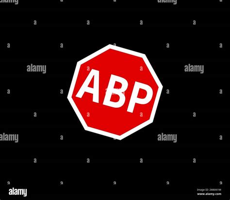 Adblock Plus Rotated Logo Black Background B Stock Photo Alamy
