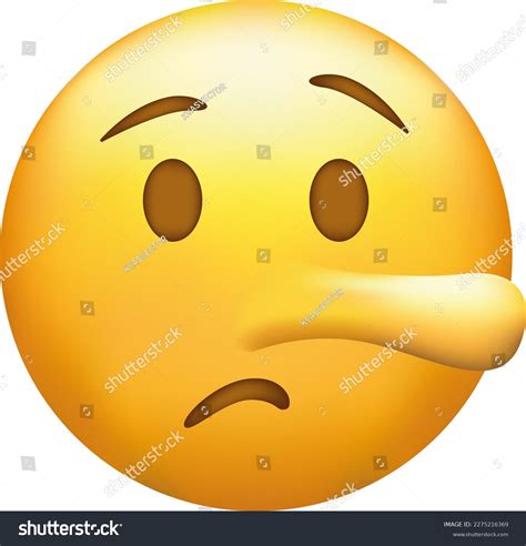 Liar Emoji Pinocchio Emoticon Long Nose Stock Vector Royalty Free