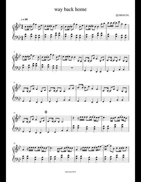 2,764 views, added to favorites 126 times. way back home sheet music for Piano download free in PDF ...