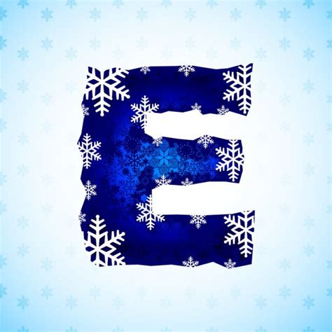 Winter Decorations Snow Alphabet Letters Made Of Snowflakes ⬇ Vector