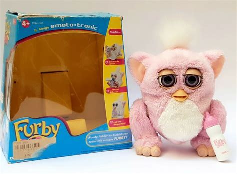 Furby Baby 2005 Emoto Tronic 59961 Pink White Purple Eyes Boxed Highly