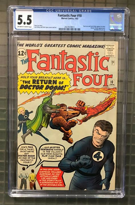 Fantastic Four 4 10 Marvel Comics 1963 Cgc 55