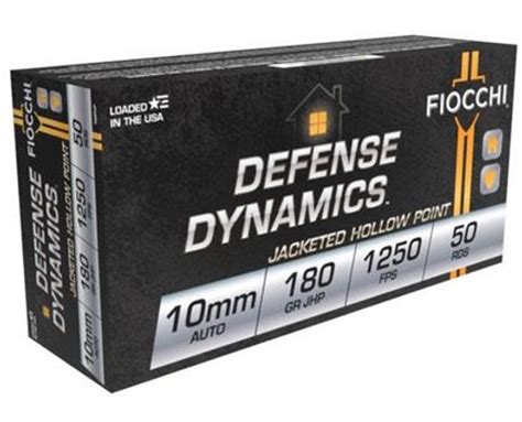 Fiocchi 10aphp Defense Dynamics 10mm Auto 180 Gr Jacketed Hollow Point
