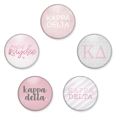 Kappa Delta Button Set Kappa Delta Pin Back Buttons Kaydee Etsy