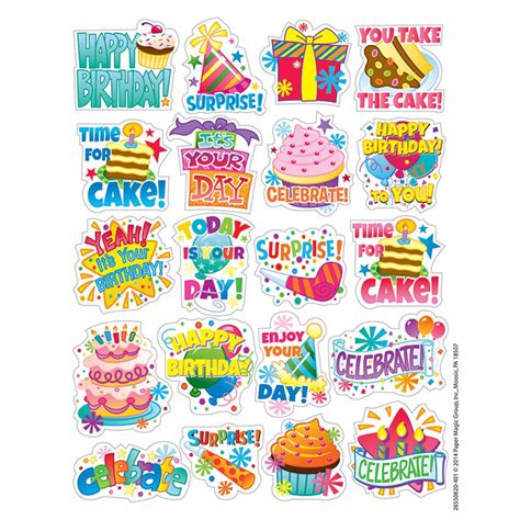 Birthday Theme Stickers Eu 655062 Eureka Stickers