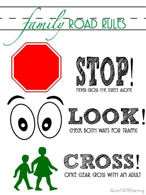 4 road safety rules for kids. 9 rules of the street for teaching road safety to children ...