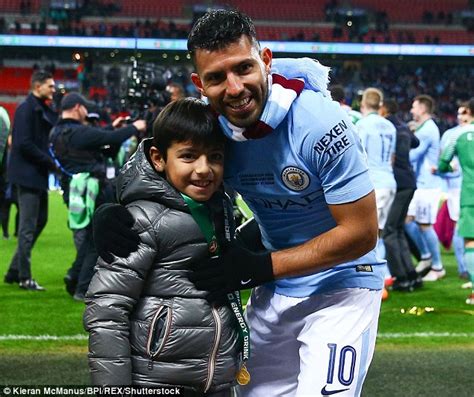 It does not appear that don diego is prepared to bury. Sergio Aguero's son Benjamin celebrates Man City's win ...