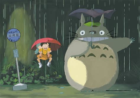 My Neighborhood Totoro Wallpaper Rain Umbrella Totoro Hayao
