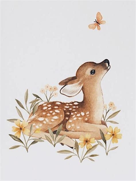 Pin By Eve Adamson On Cute Drawings Deer Illustration Deer Drawing
