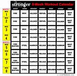 Photos of Workout Routine Calendar