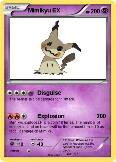 Pokémon Mimikyu Ex 1 1 Disguise My Pokemon Card