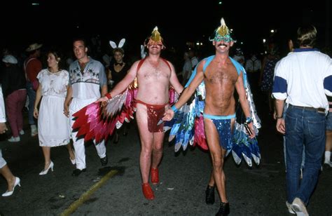 Florida Memory Men In Costume On Duval Street During Fantasy Fest Key West Florida