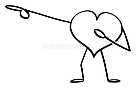 Heart The Love Symbol Cartoon Character Pointing At Something By Hand